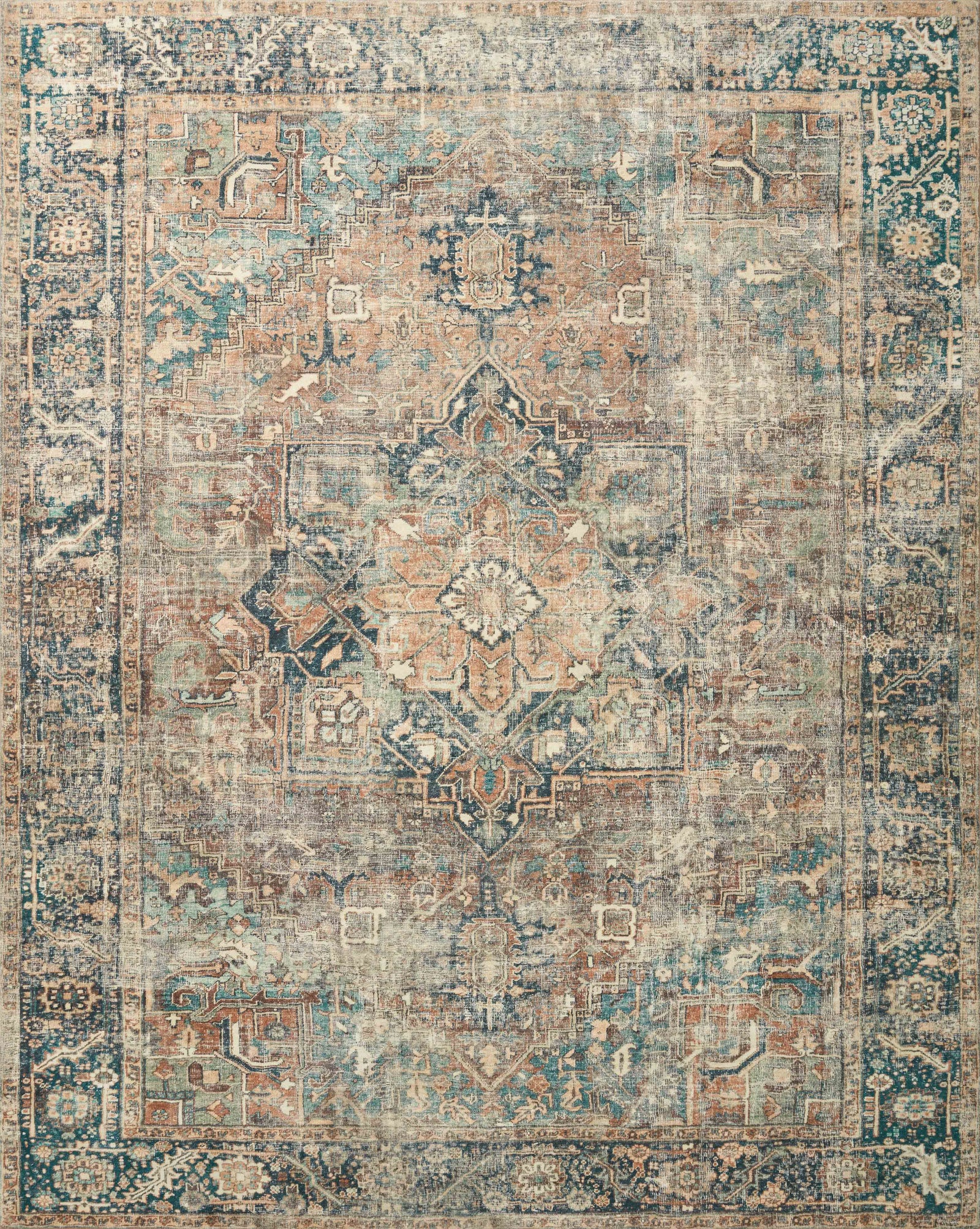 Margot Terracotta / Lagoon — a Loloi rug at Laurie Yapp Home.