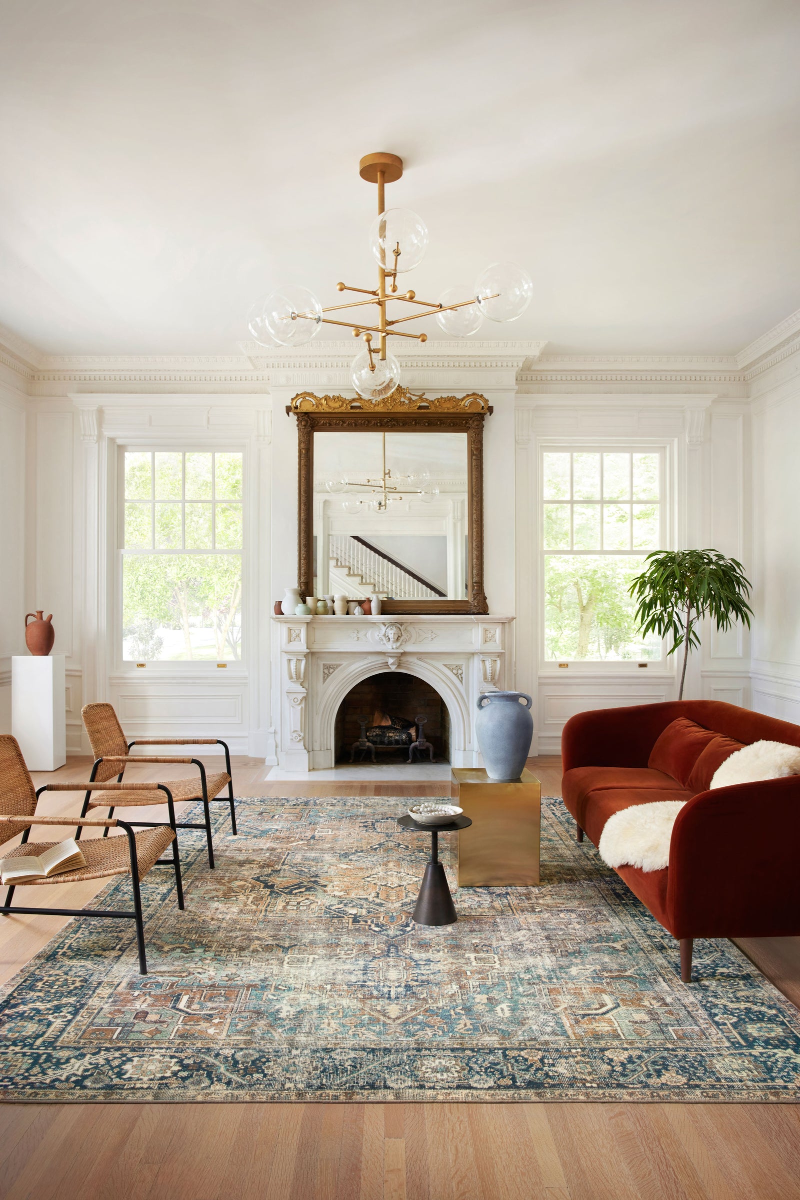 Margot Terracotta / Lagoon — a Loloi rug at Laurie Yapp Home.