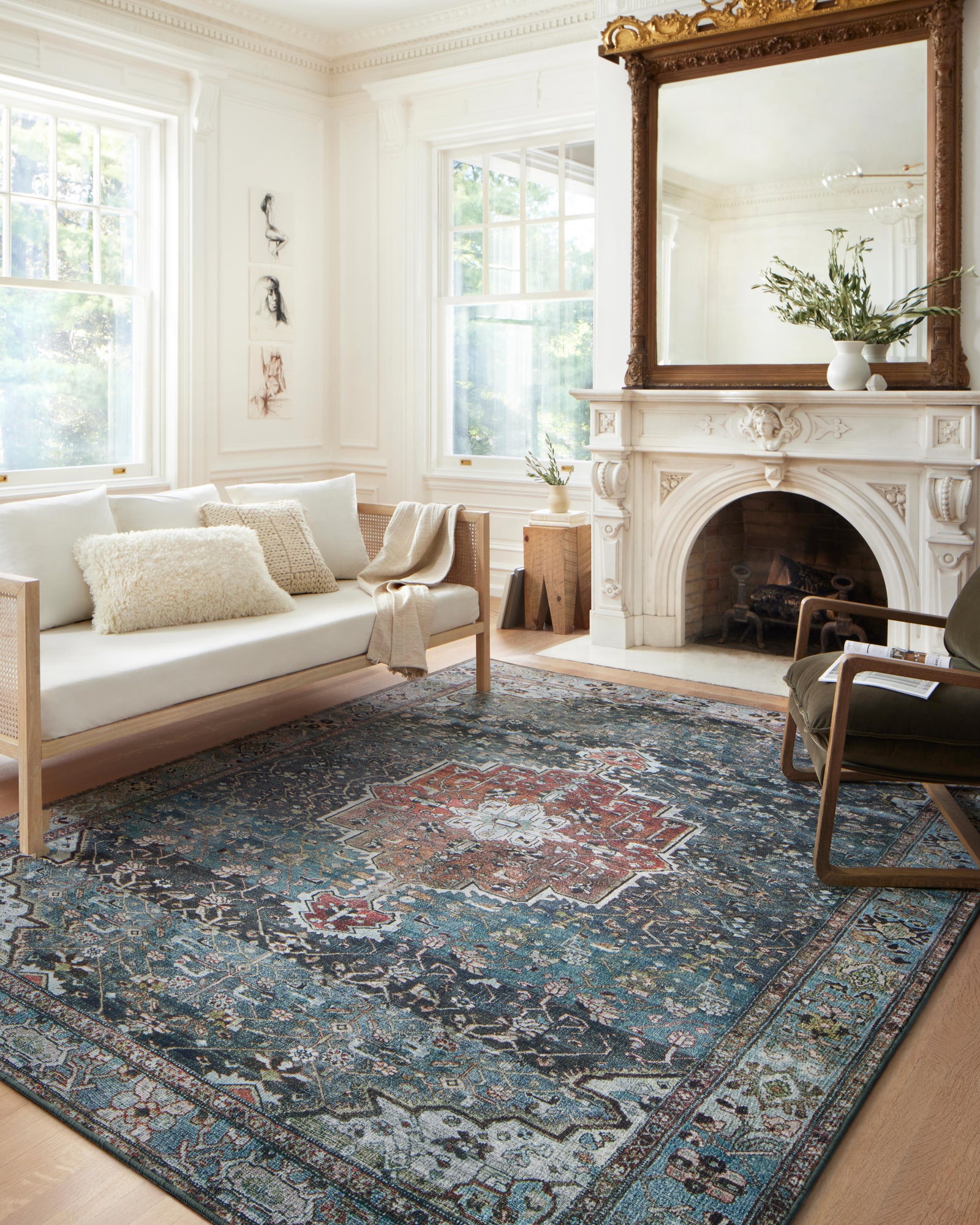 Margot Ocean / Brick — a Loloi rug at Laurie Yapp Home.