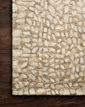 Side view of the Masai Neutral rug.