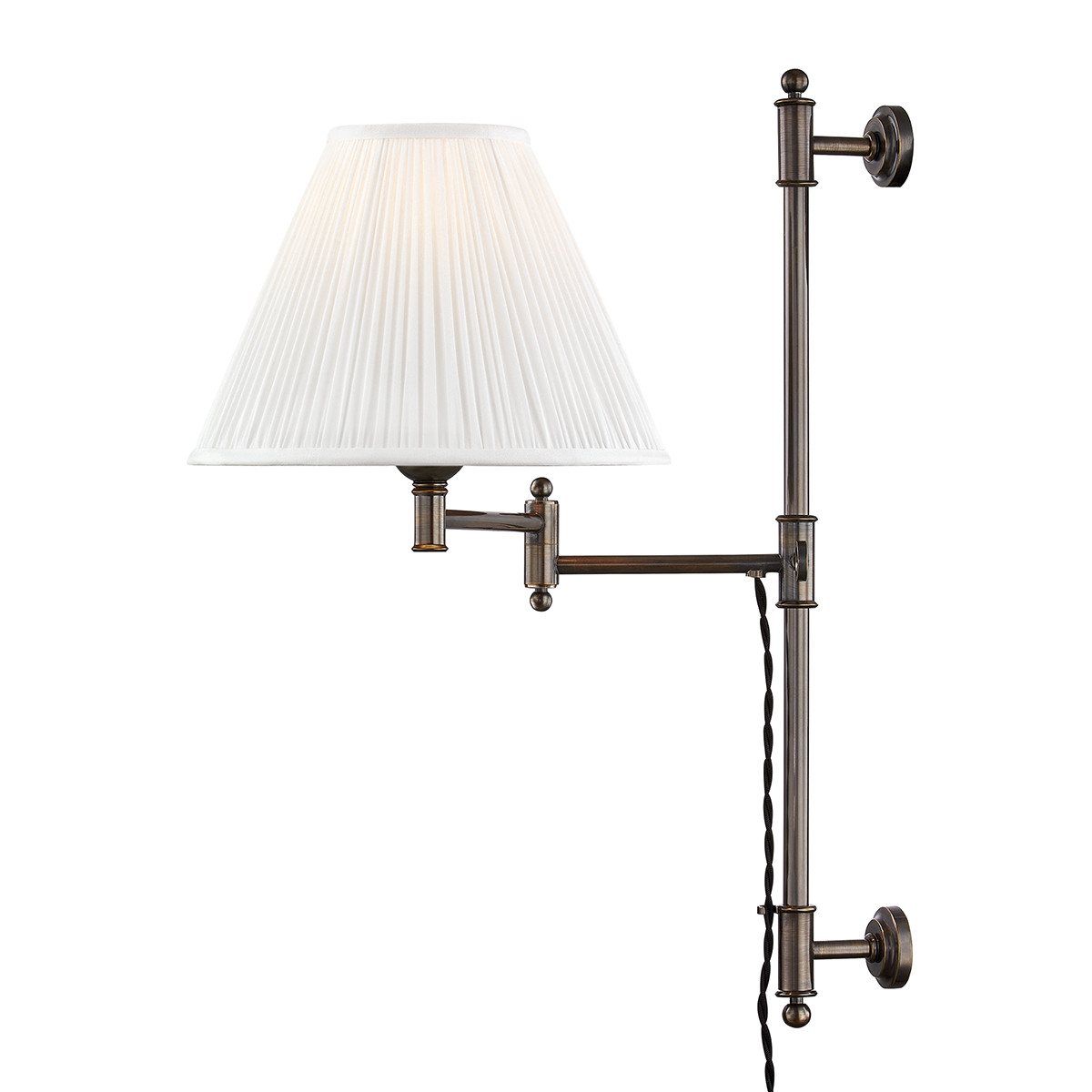 Classic No.1 Plug-In Sconce in aged brass — a Hudson Valley plug-in sconce for bedrooms, living rooms, and reading nooks at Laurie Yapp Home.