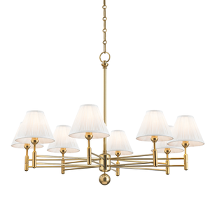 Classic No.1 Chandelier in aged brass — a Hudson Valley chandelier for dining rooms, entries, and living rooms at Laurie Yapp Home.