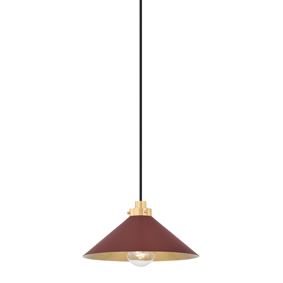 Clivedon Pendant 12" in aged brass — a Hudson Valley pendant for kitchens, entries, and dining rooms at Laurie Yapp Home.