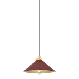 Clivedon Pendant 12" in aged brass — a Hudson Valley pendant for kitchens, entries, and dining rooms at Laurie Yapp Home.
