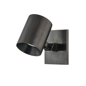 Highgrove Wall Sconce in dark bronze shown from a second angle to highlight the arm curve and shade silhouette.