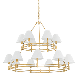 Howard Chandelier 50" x 35.75" in aged brass — a Hudson Valley chandelier for dining rooms, entries, and living rooms at Laurie Yapp Home.