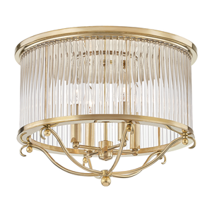 Glass No.1 Semi Flush in aged brass — a Hudson Valley semi flush for hallways, bedrooms, and entryways at Laurie Yapp Home.