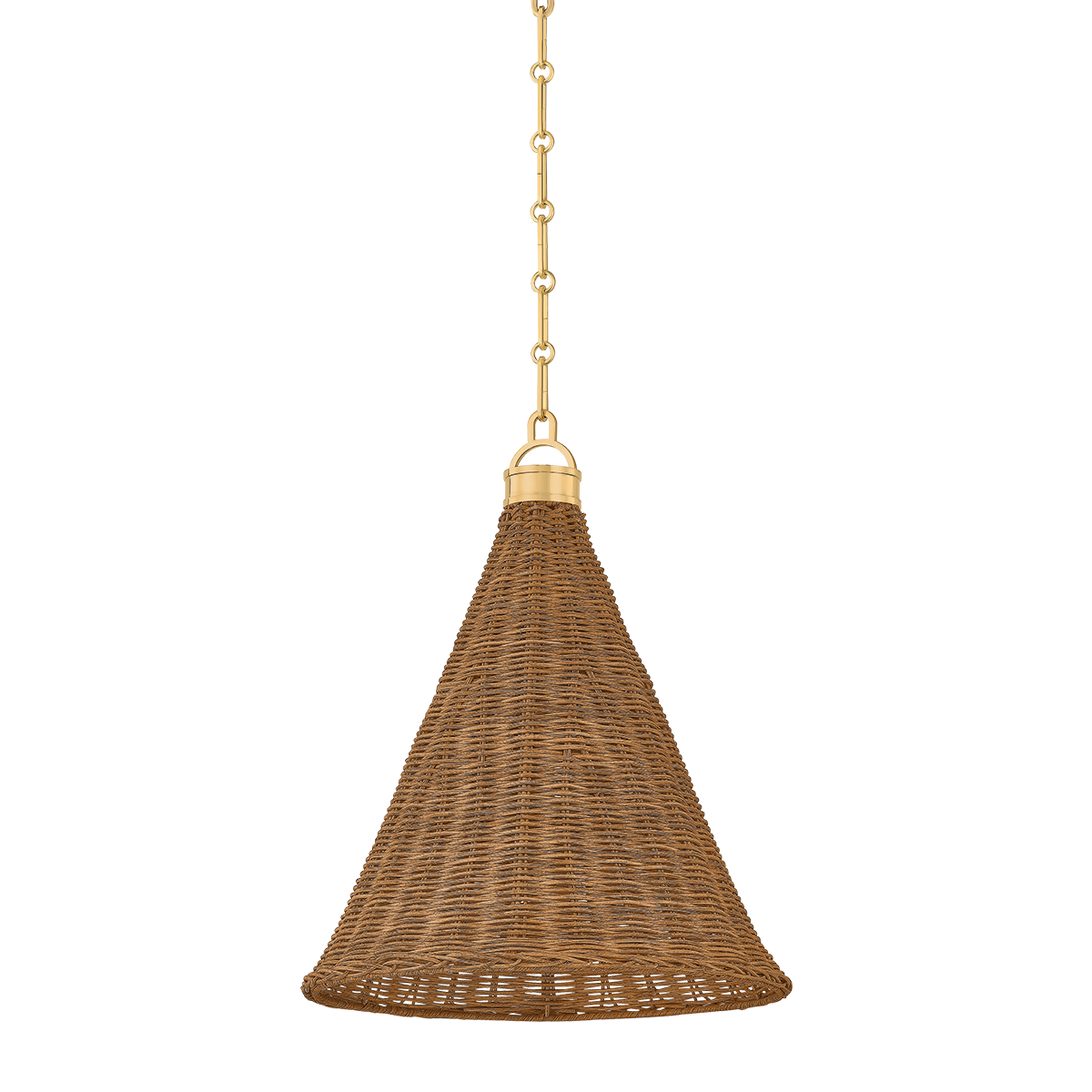 Kensington Pendant 14.75" in aged brass — a Hudson Valley pendant for kitchens, entries, and dining rooms at Laurie Yapp Home.