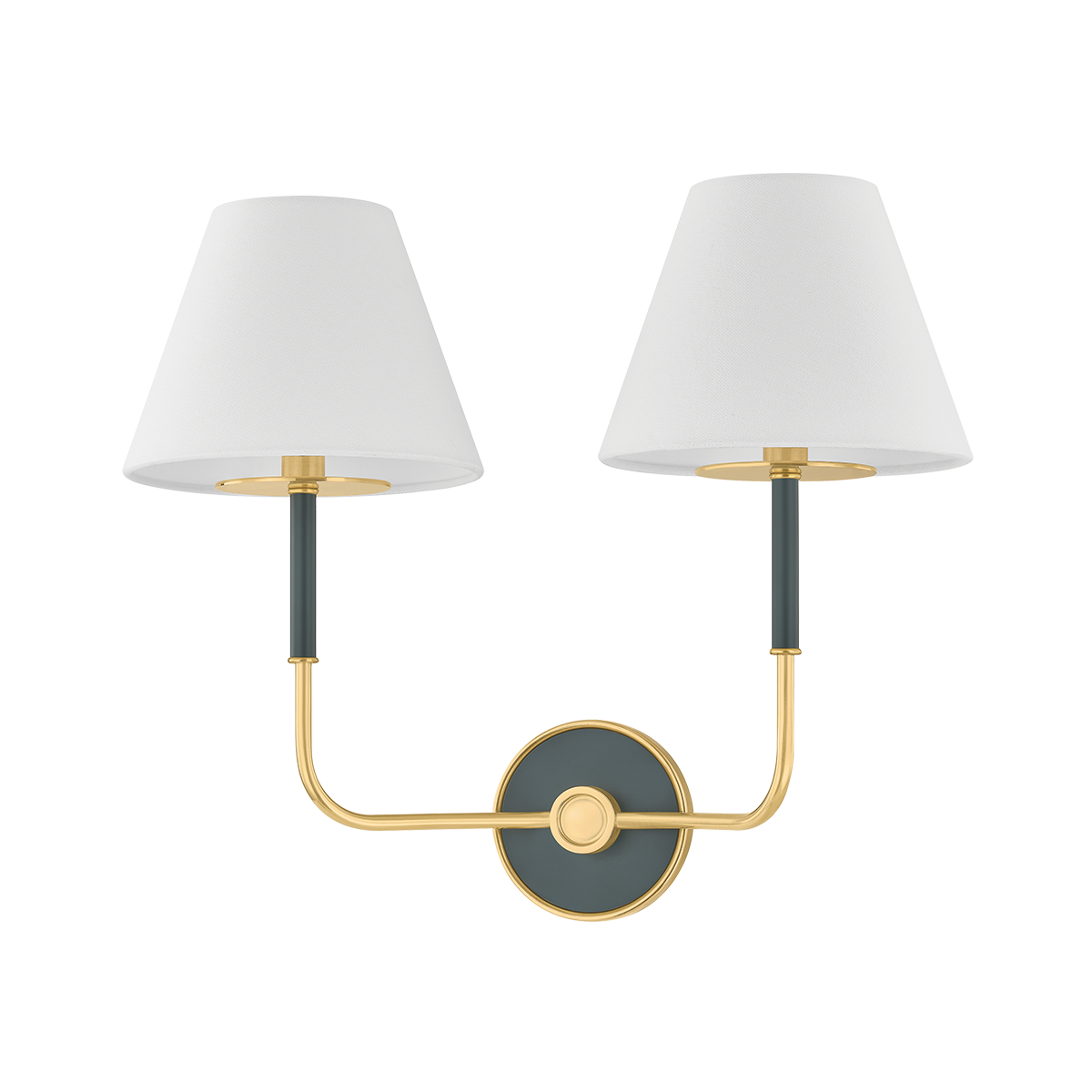 Wedgewood Wall Sconce 19" in aged brass — a Hudson Valley wall sconce for bathrooms, hallways, and living rooms at Laurie Yapp Home.