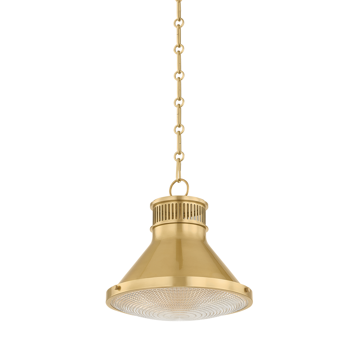 Highclere Pendant 12.75" in aged brass — a Hudson Valley pendant for kitchens, entries, and dining rooms at Laurie Yapp Home.