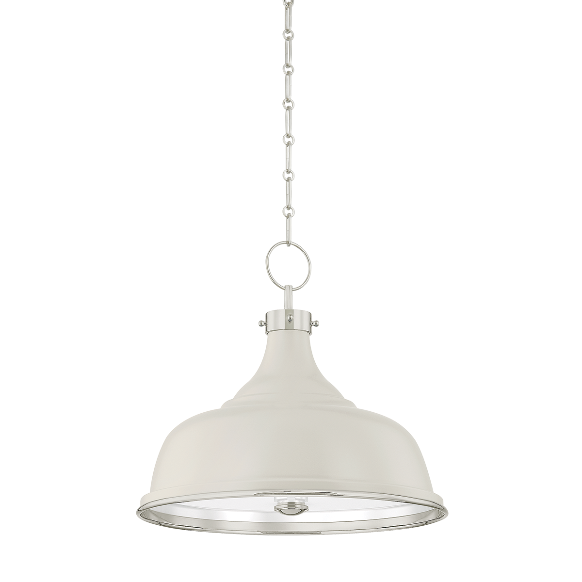 Close-up of the Painted No. 1 Pendant 18" in polished nickel showing the shade shape and metal detail.