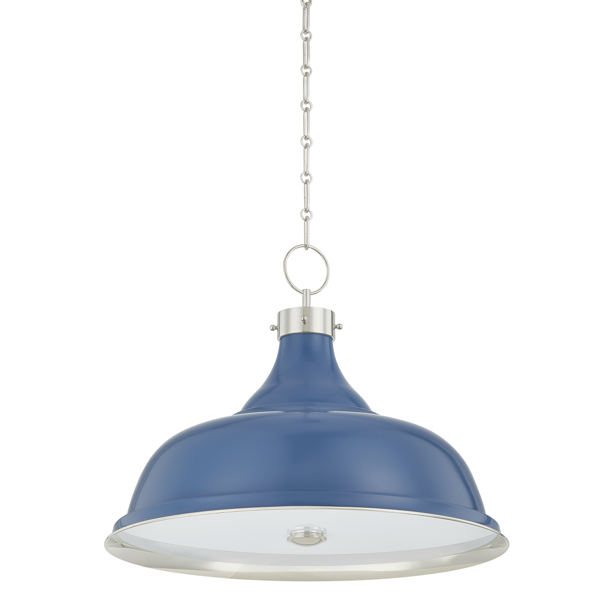 Close-up of the Painted No. 1 Pendant 23.5" in polished nickel showing the shade shape and metal detail.