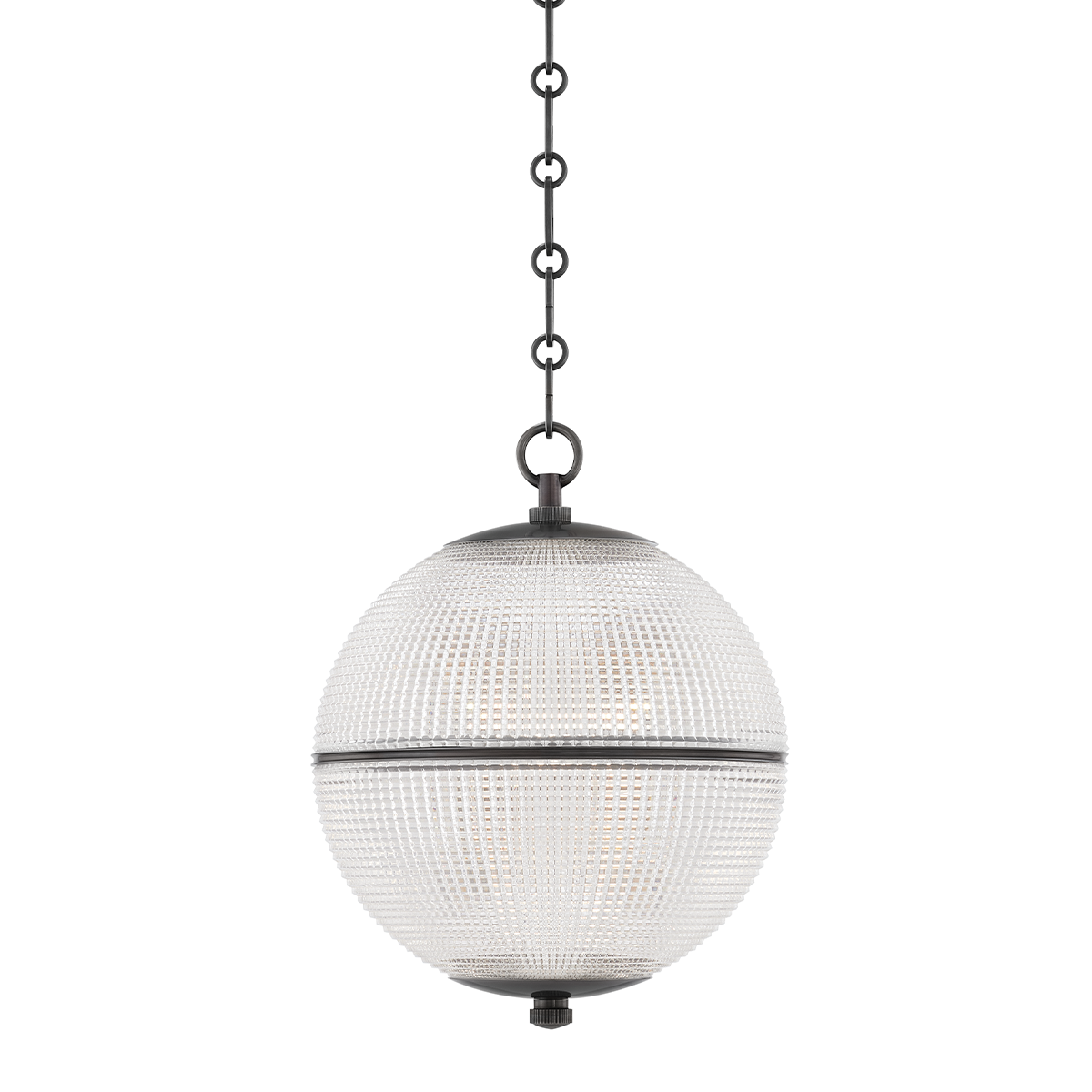 Sphere No. 3 Pendant 13" in aged brass — a Hudson Valley pendant for kitchens, entries, and dining rooms at Laurie Yapp Home.