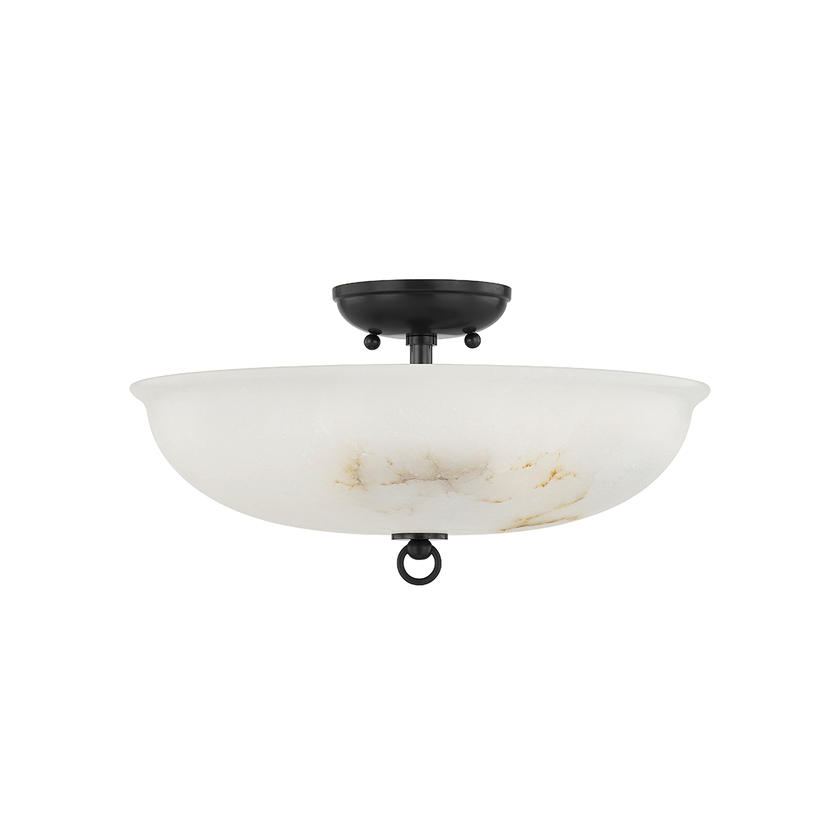 Somerset Semi Flush in aged brass — a Hudson Valley semi flush for hallways, bedrooms, and entryways at Laurie Yapp Home.