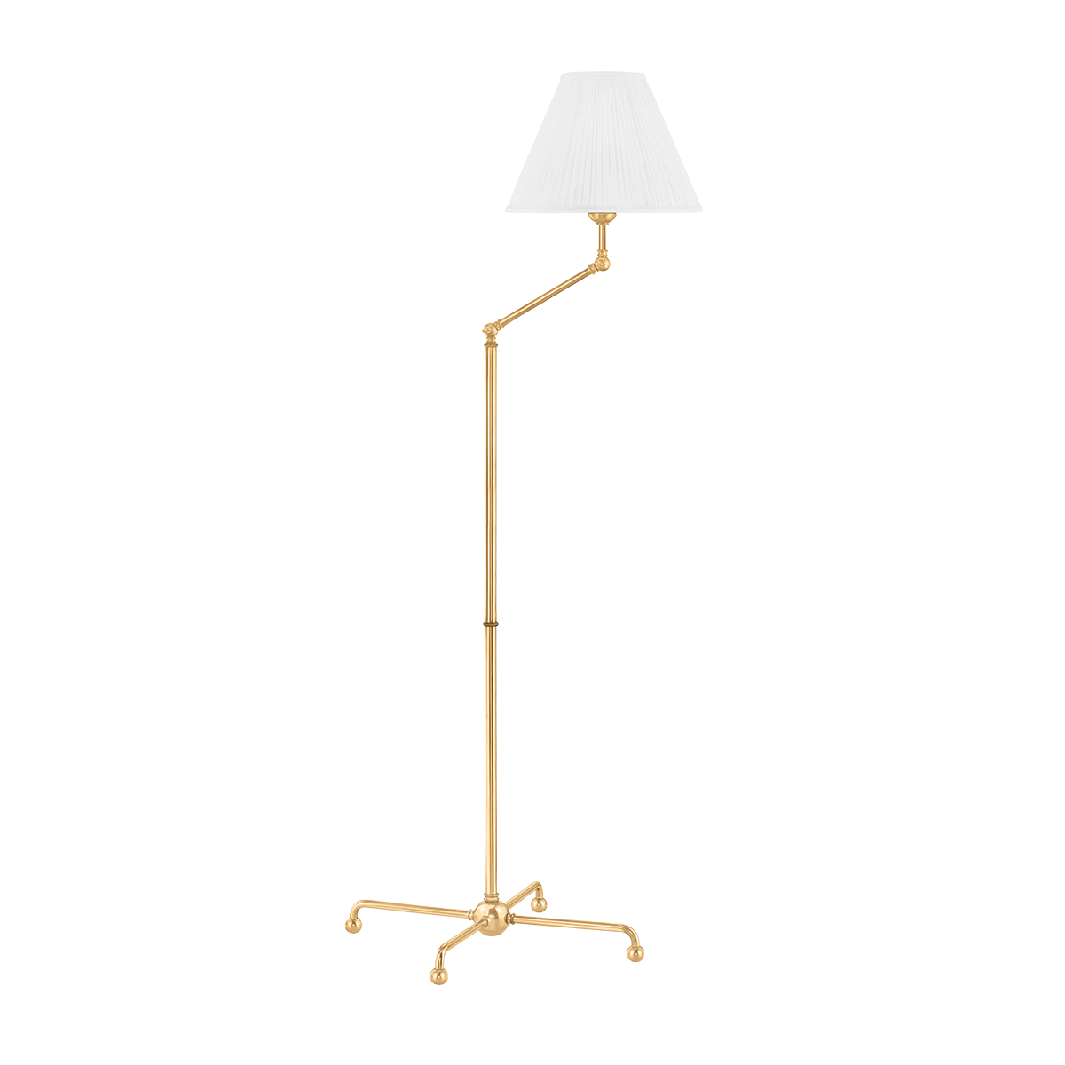 Classic No.1 Floor Lamp in aged brass — a Hudson Valley floor lamp for living rooms and reading nooks at Laurie Yapp Home.