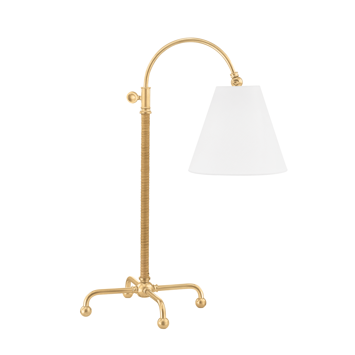 Curves No.1 Table Lamp in aged brass — a Hudson Valley table lamp for living rooms, entries, and bedrooms at Laurie Yapp Home.