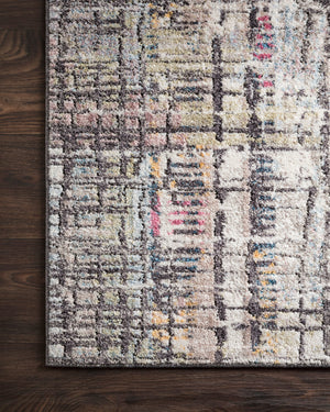 Side view of the Medusa Charcoal / Multi rug.