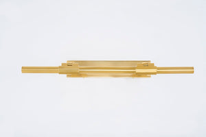 Melbourne Picture Light 23.75" in aged brass shown from the front to reveal the arm curve and shade proportion.