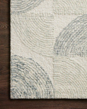 Side view of the Milo Slate / Denim rug.