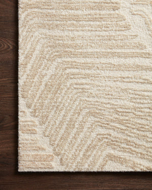 Side view of the Milo Olive / Natural rug.