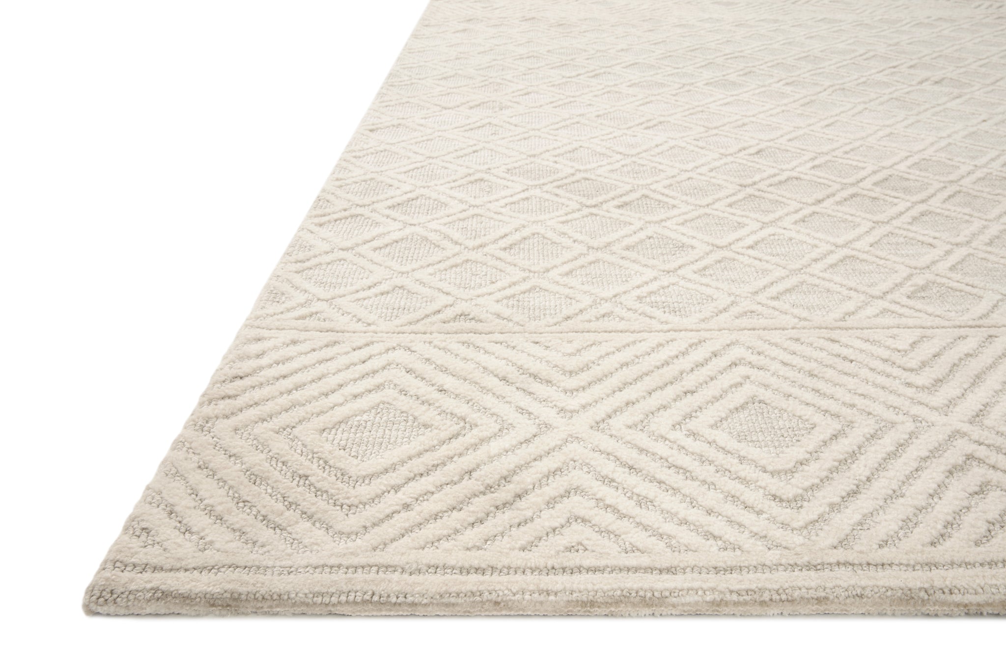 side view of Neda Ivory / Natural luxury Rug