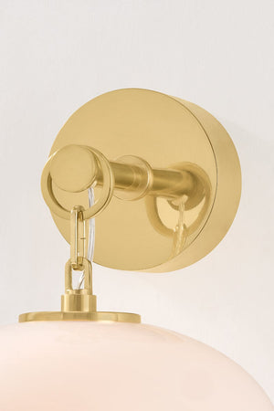 Close-up of the Nephele Wall Sconce showing the arm curve and shade silhouette.