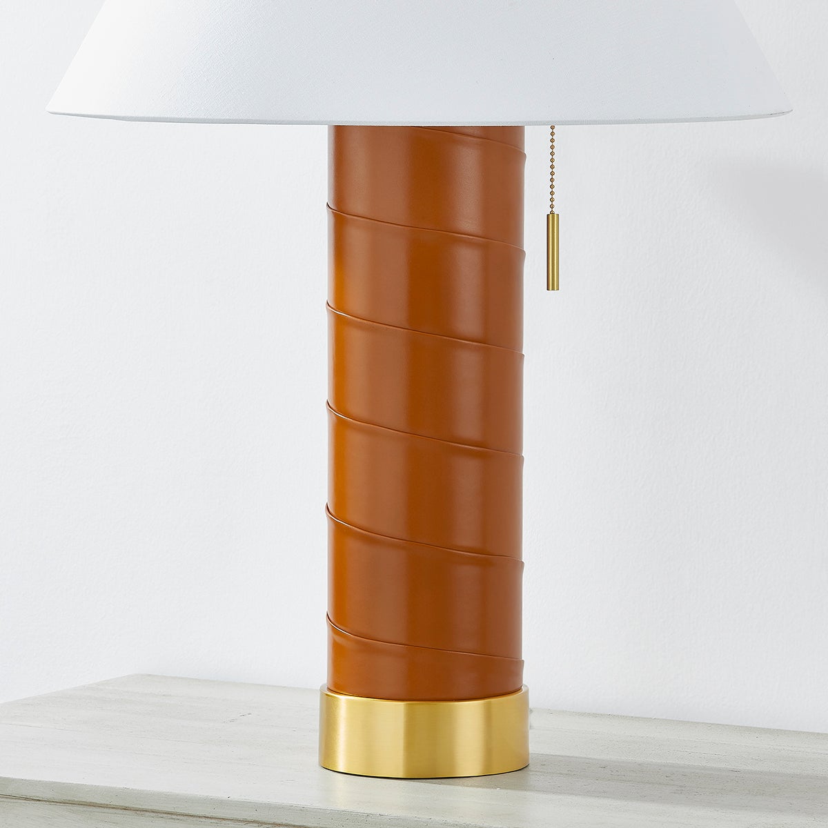 Norwalk Table Lamp in aged brass — a Hudson Valley table lamp for living rooms, entries, and bedrooms at Laurie Yapp Home.