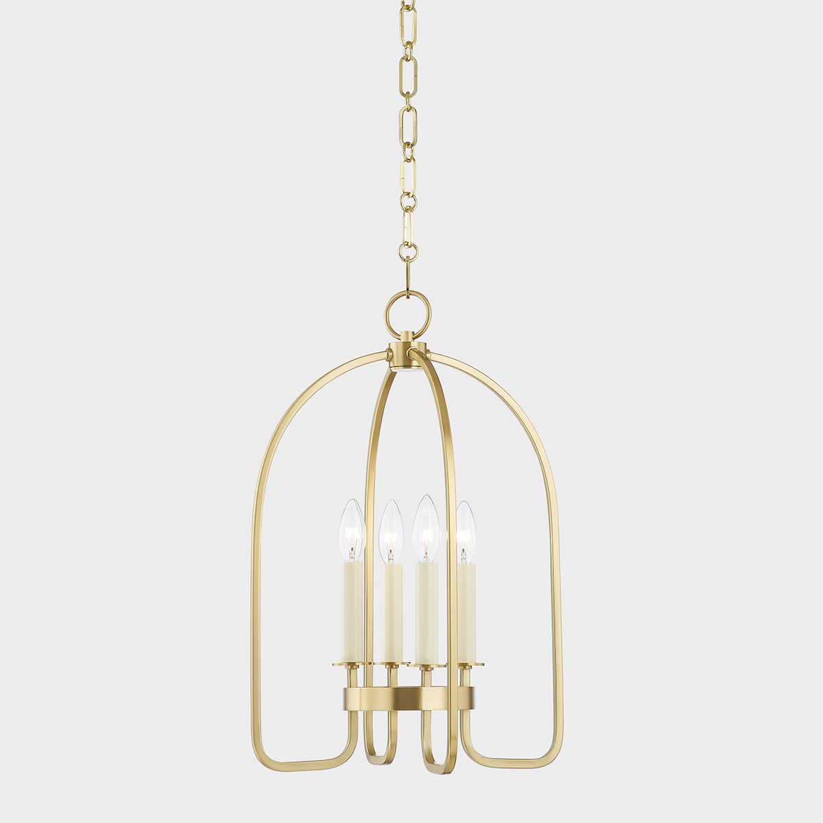 Oakville Lantern 14.25" in aged brass — a Hudson Valley lantern for entries, foyers, and covered porches at Laurie Yapp Home.