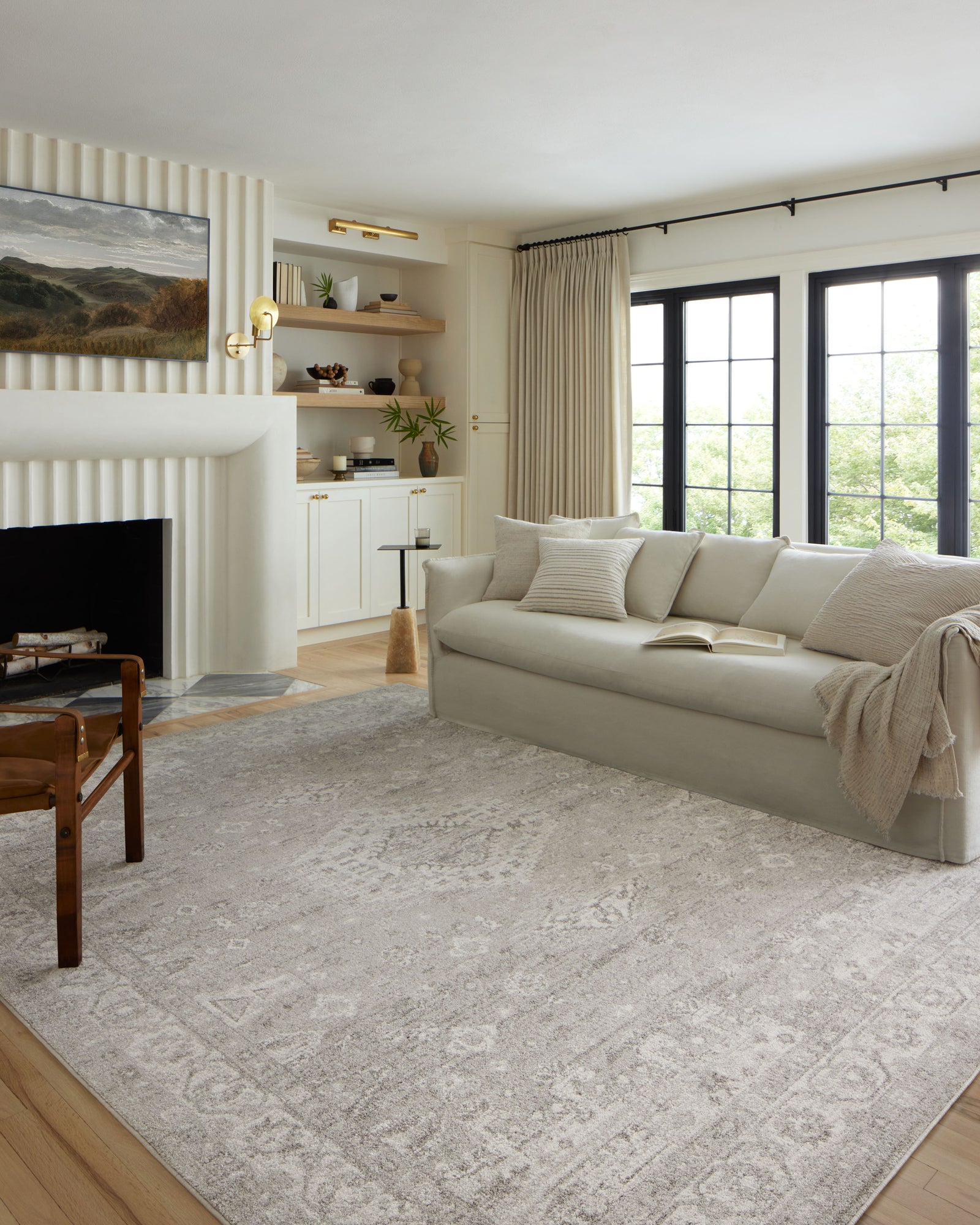 Odette Silver / Ivory — a Loloi rug at Laurie Yapp Home.