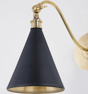 Osterley Wall Sconce 6.5" x 11" shown from the front to reveal the arm curve and shade silhouette.