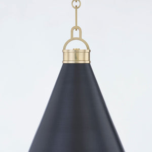 Osterley Pendant 10" shown from the front to reveal the shade shape and metal detail.