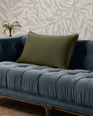 Liza Green Pillow shown from a different angle to reveal its pattern.