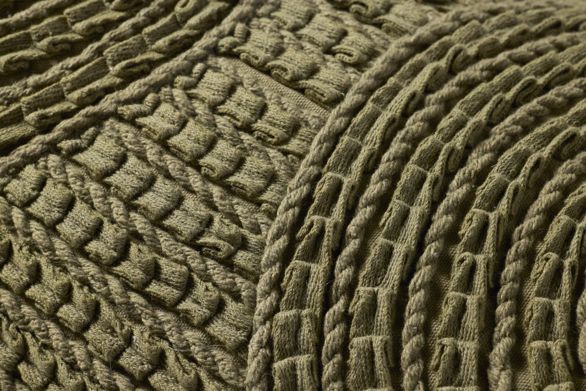 Moss Pillow shown from a different angle to reveal its pattern.