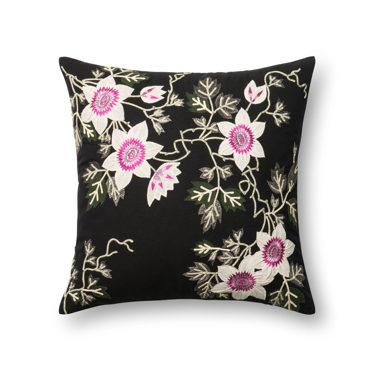 Black / Ivory Pillow (Pattern 1) — a Loloi pillow at Laurie Yapp Home.