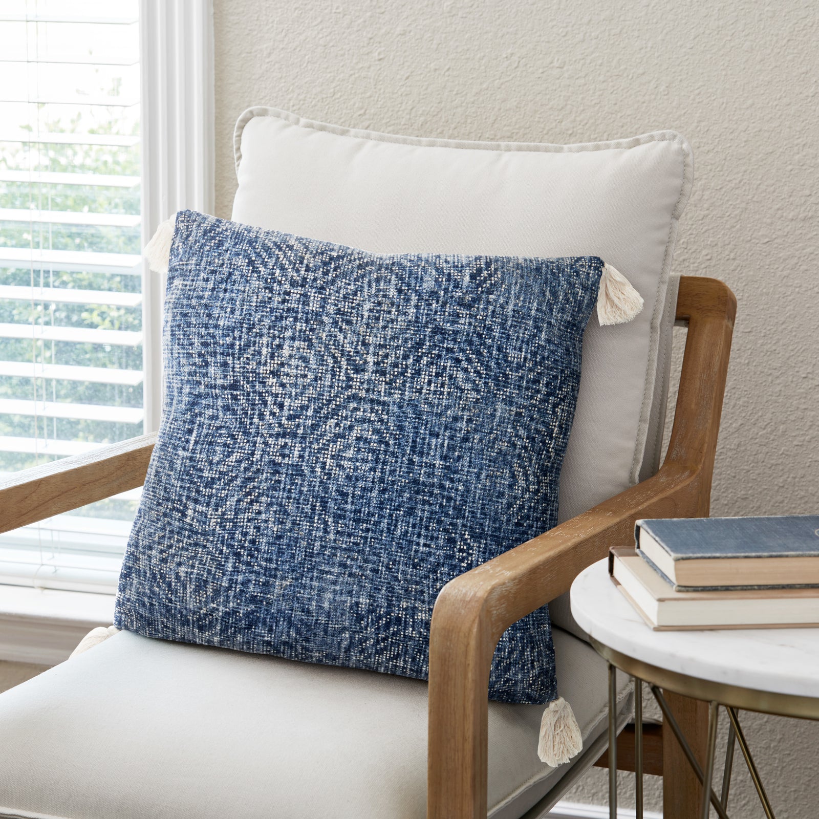 Blue Pillow (Pattern 1) — a Loloi pillow at Laurie Yapp Home.