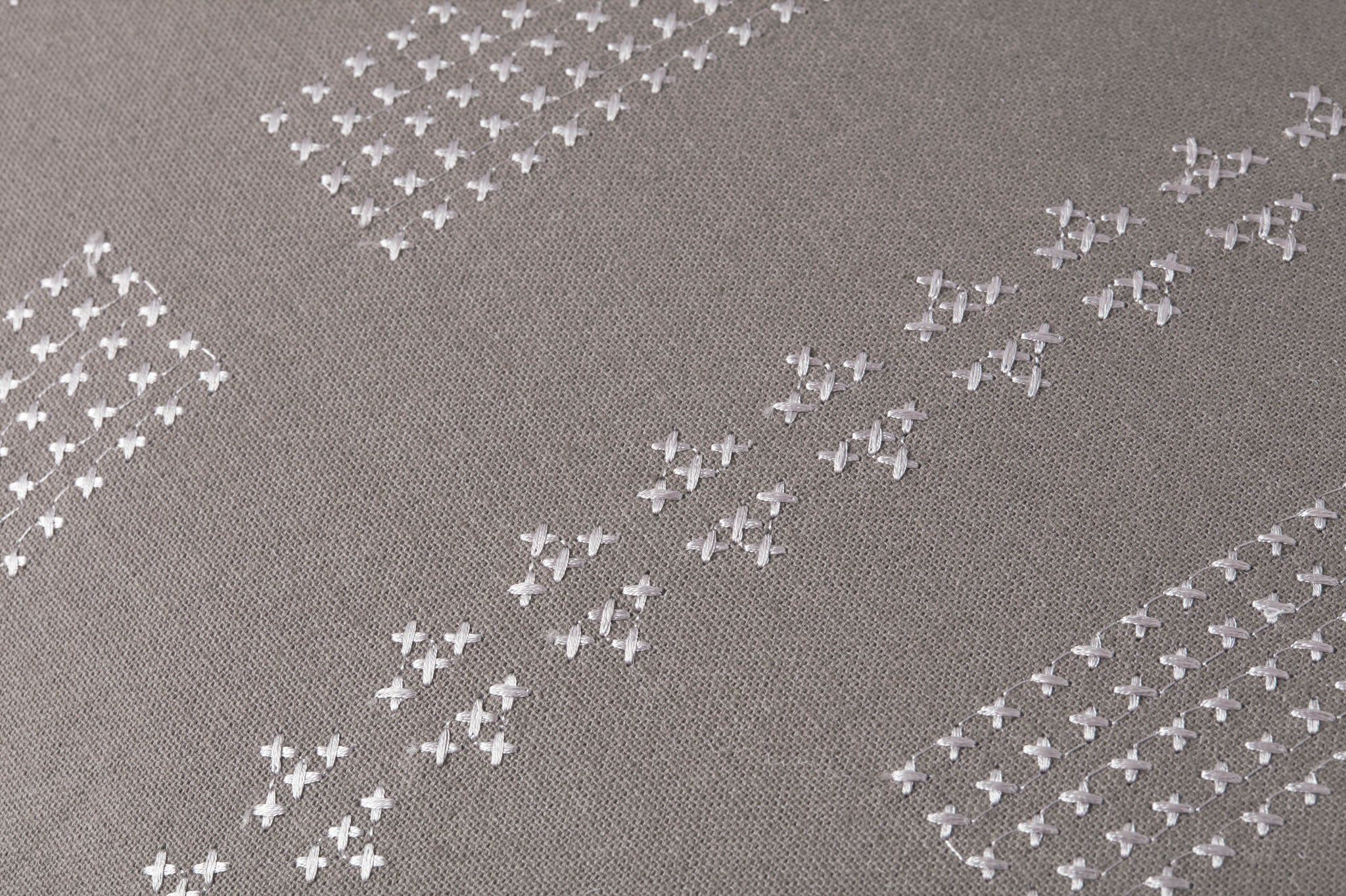 William Grey Pillow shown from a different angle to reveal its pattern.