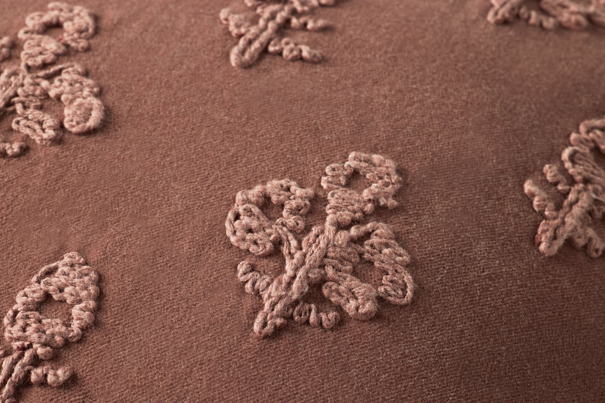 Darla Mauve Pillow shown from another angle.