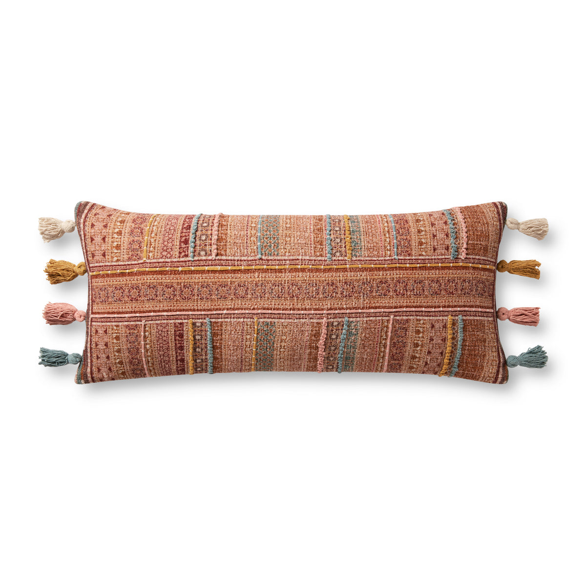 Brick / Multi Pillow (Pattern 1) — a Loloi pillow at Laurie Yapp Home.