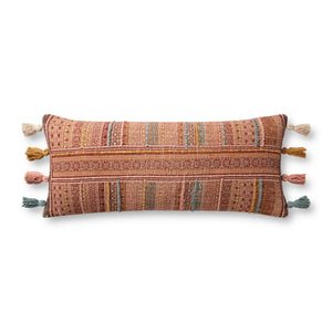 Brick / Multi Pillow (Pattern 1) — a Loloi pillow at Laurie Yapp Home.