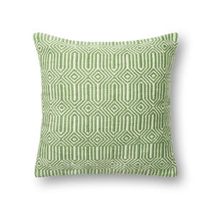 Green / Ivory Pillow (Pattern 1) — a Loloi pillow at Laurie Yapp Home.
