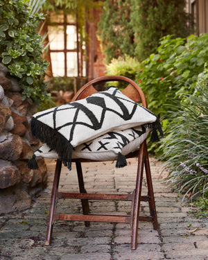 Black / Ivory Pillow (Pattern 4) shown from another angle.