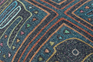 Lagoon / Multi Pillow shown from a different angle to reveal its pattern.