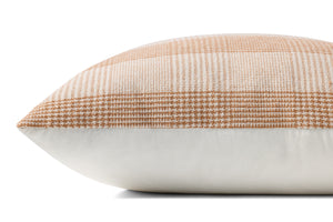 Auggie Orange / White Pillow shown from a different angle to reveal its pattern.