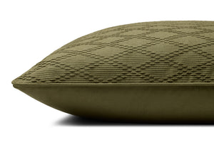 Cary Green Pillow shown from a different angle to reveal its pattern.