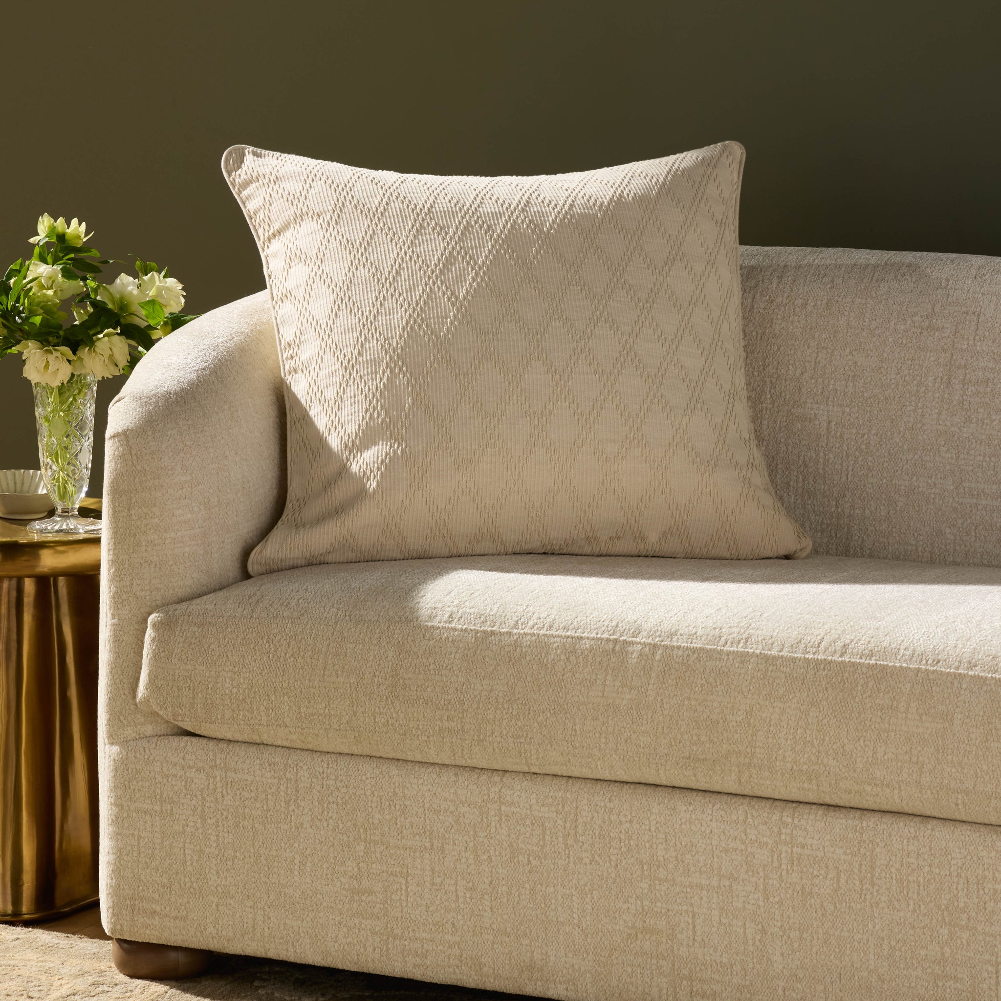 Cary Ivory Pillow shown from another angle.