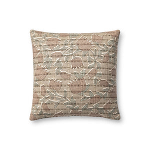 Taupe / Rose Pillow — a Loloi pillow at Laurie Yapp Home.