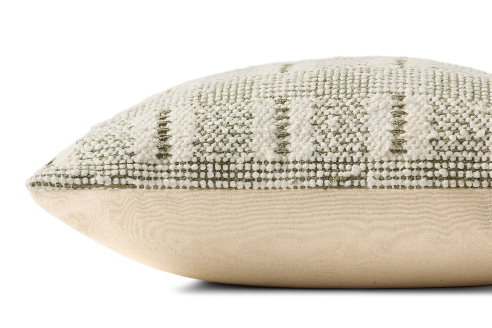 Ivory / Green Pillow (Pattern 1) — a Loloi pillow at Laurie Yapp Home.