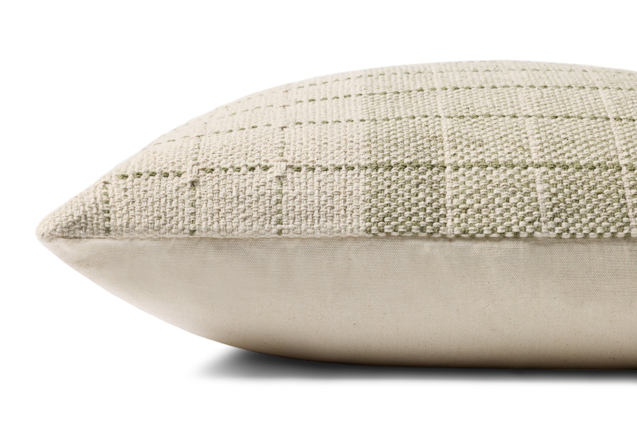 Green / Natural Pillow shown from another angle.