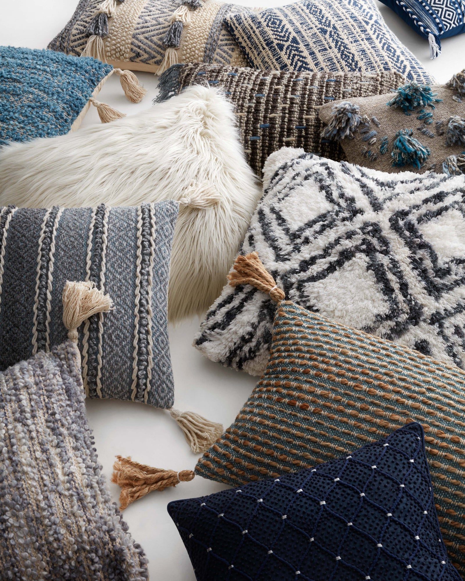Navy / Silver Pillow — a Loloi pillow at Laurie Yapp Home.