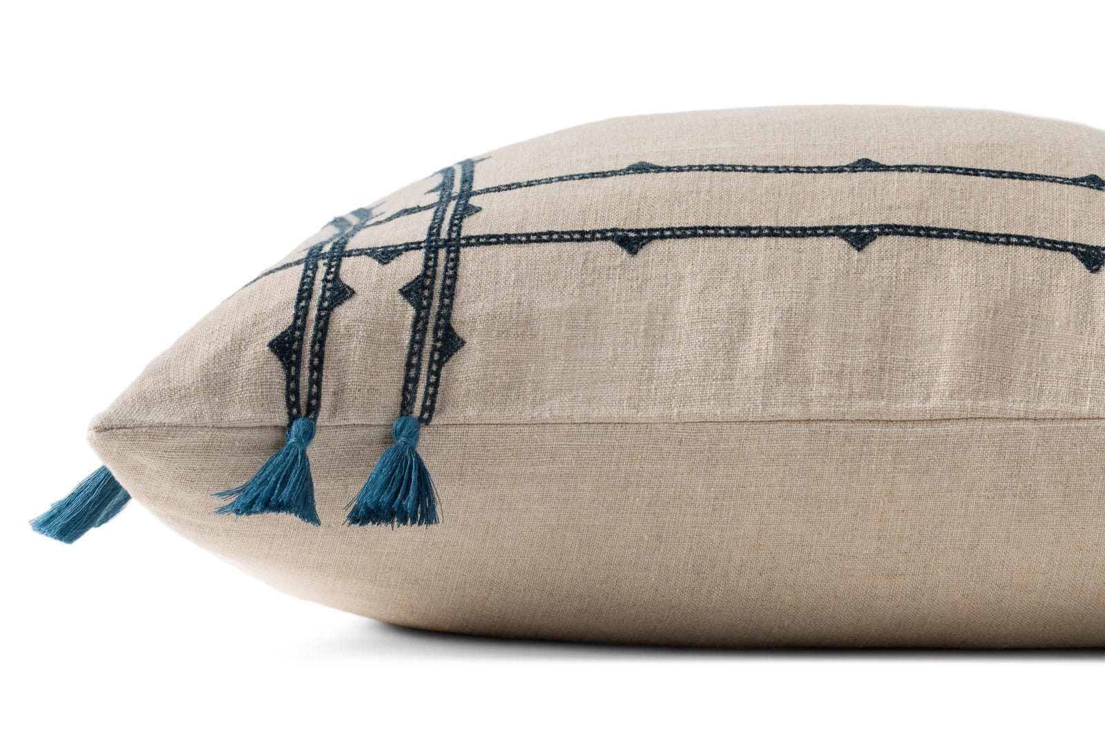 Natural / Blue Pillow (Pattern 2) — a Loloi pillow at Laurie Yapp Home.